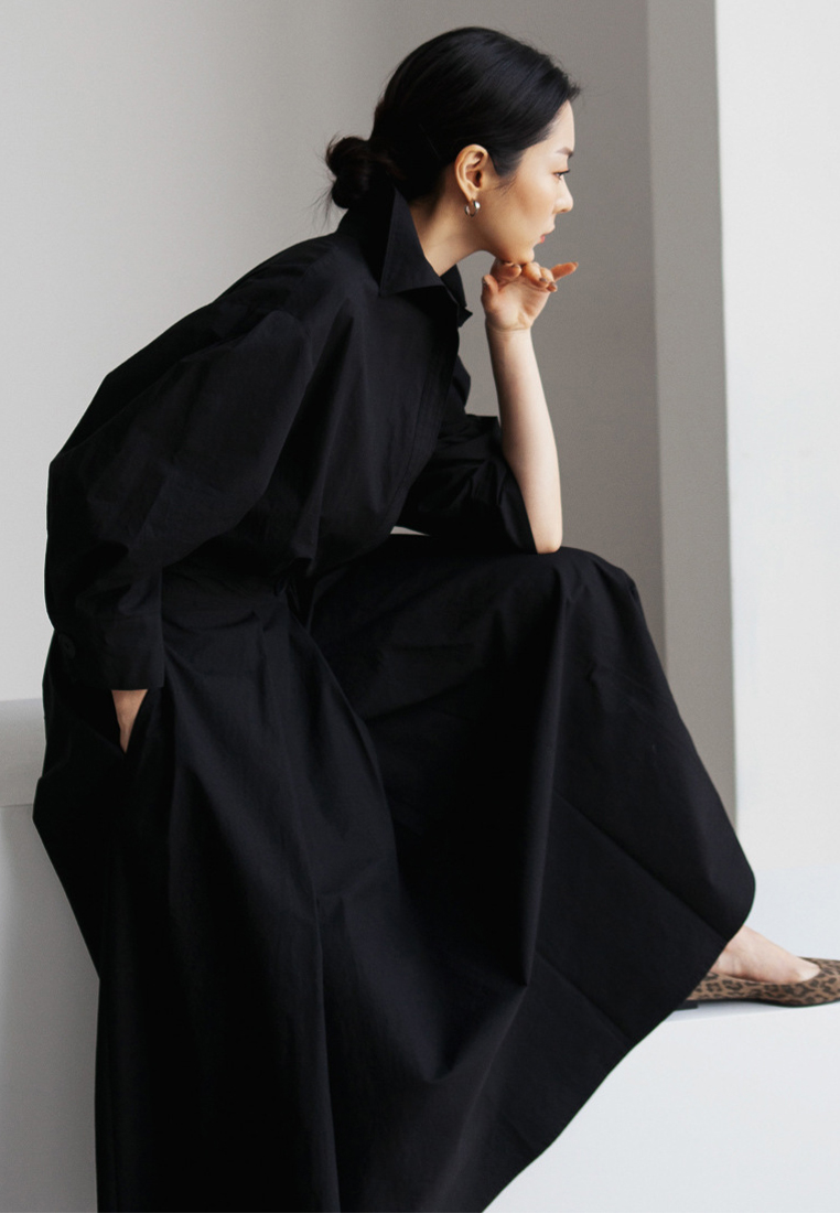 Simple and elegant solid color shirt dress CA101955BE