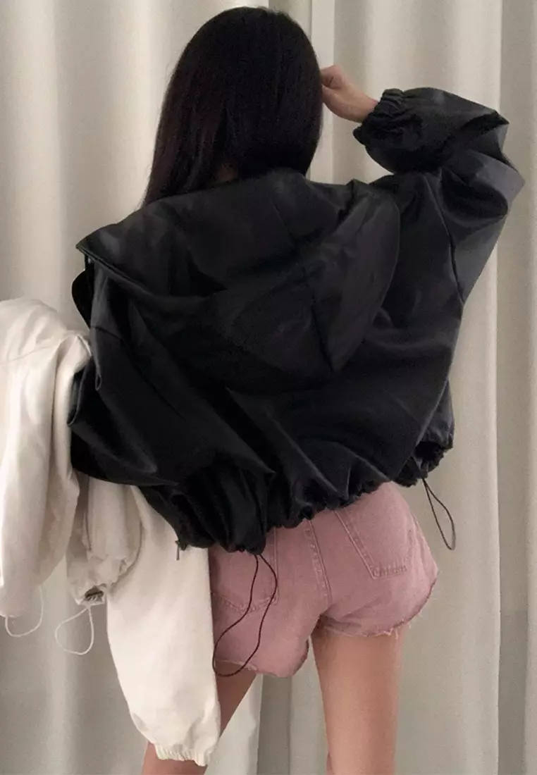 Autumn vintage loose leather jacket jacket CA24092720W