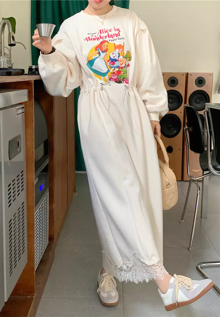 New cartoon drawstring lace patchwork dress CA24092509BE