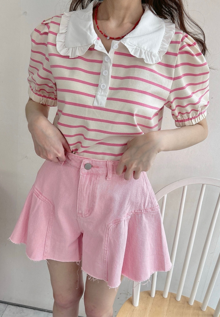 Summer Dopamine Wide Leg Casual Denim Shorts CA25060356PI