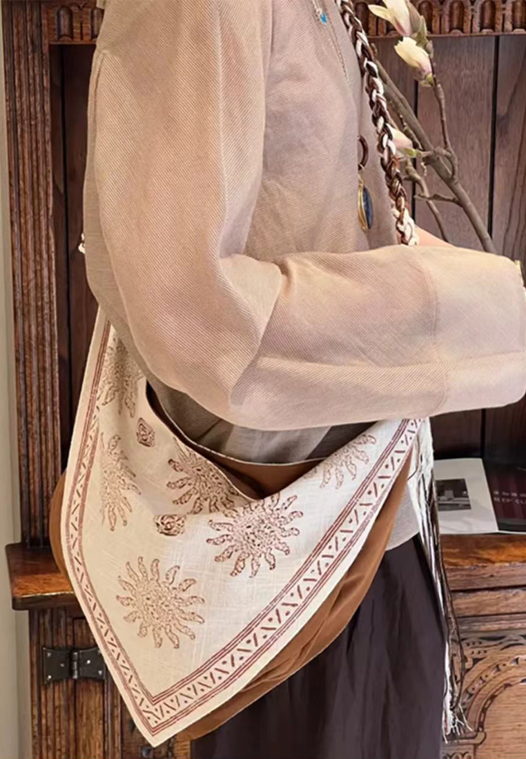 New Linen Ethnic Style Crossbody Tote Bag CA25061756BE