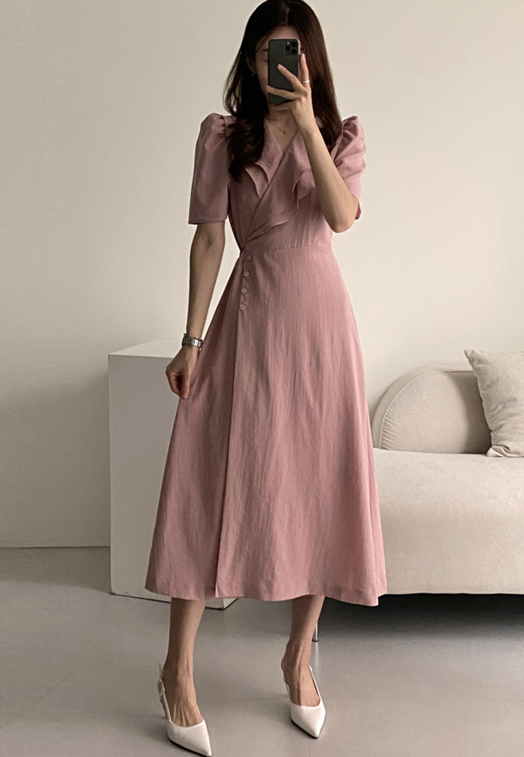 2024 Summer Elegant Waist Wrap Dress CA24041057BE