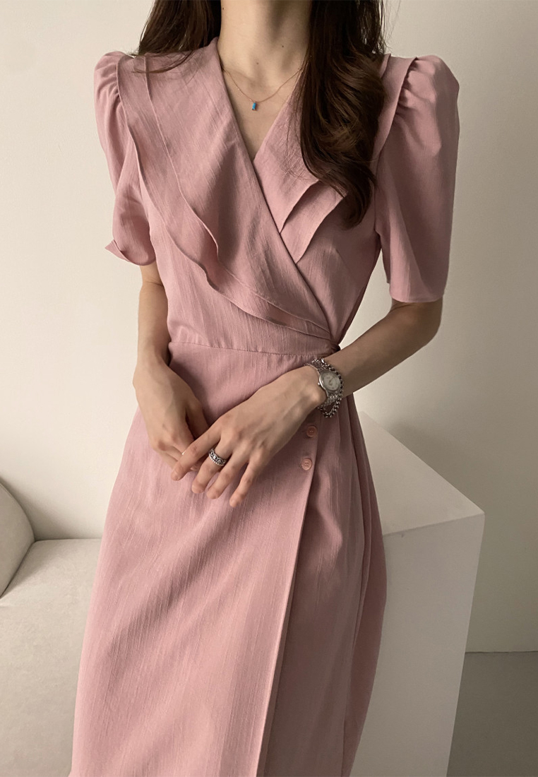 2024 Summer Elegant Waist Wrap Dress CA24041057BE