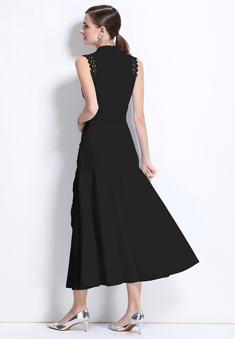 New European lace hollow sleeveless waist dress CA225042258BL