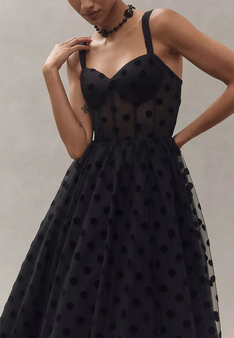 New sexy mesh zipper dress CA25042258BK