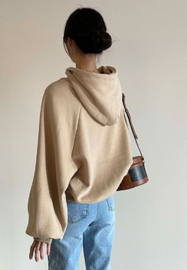 Korean style plush thick letter hooded top CA241128158GY