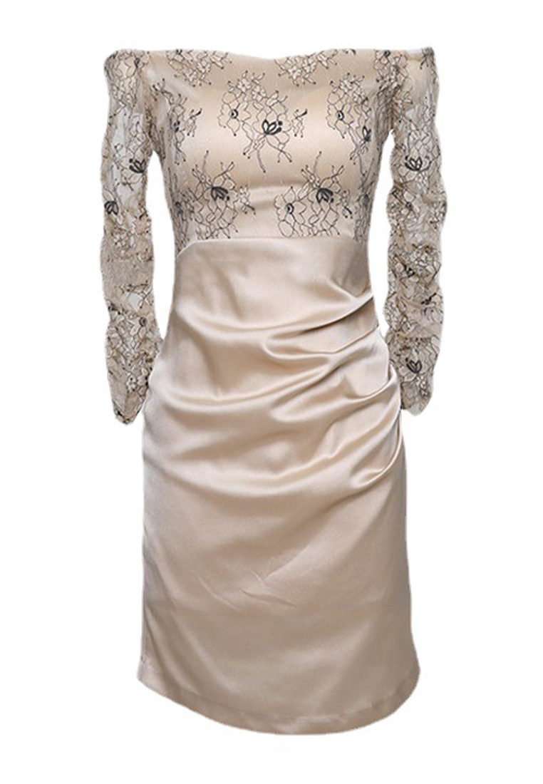 --2023 Summer Fashion Noble Printed Off-shoulder Lace Dress  CA061359