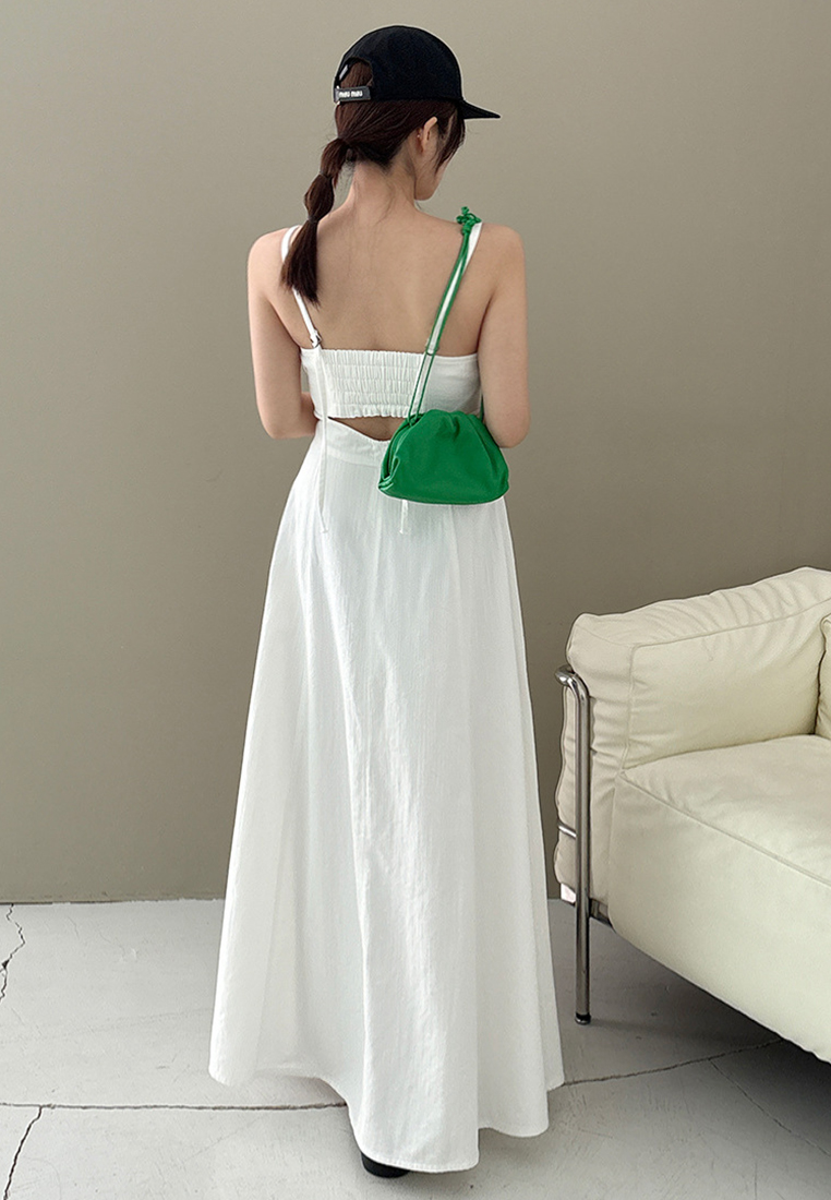 Summer new French denim dress backless suspender dress CA25060359BL