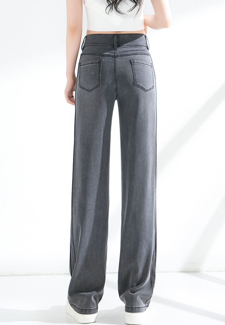 Fashionable Simple and Versatile Straight Leg Wide Leg Pants Jeans CA101959LGBL