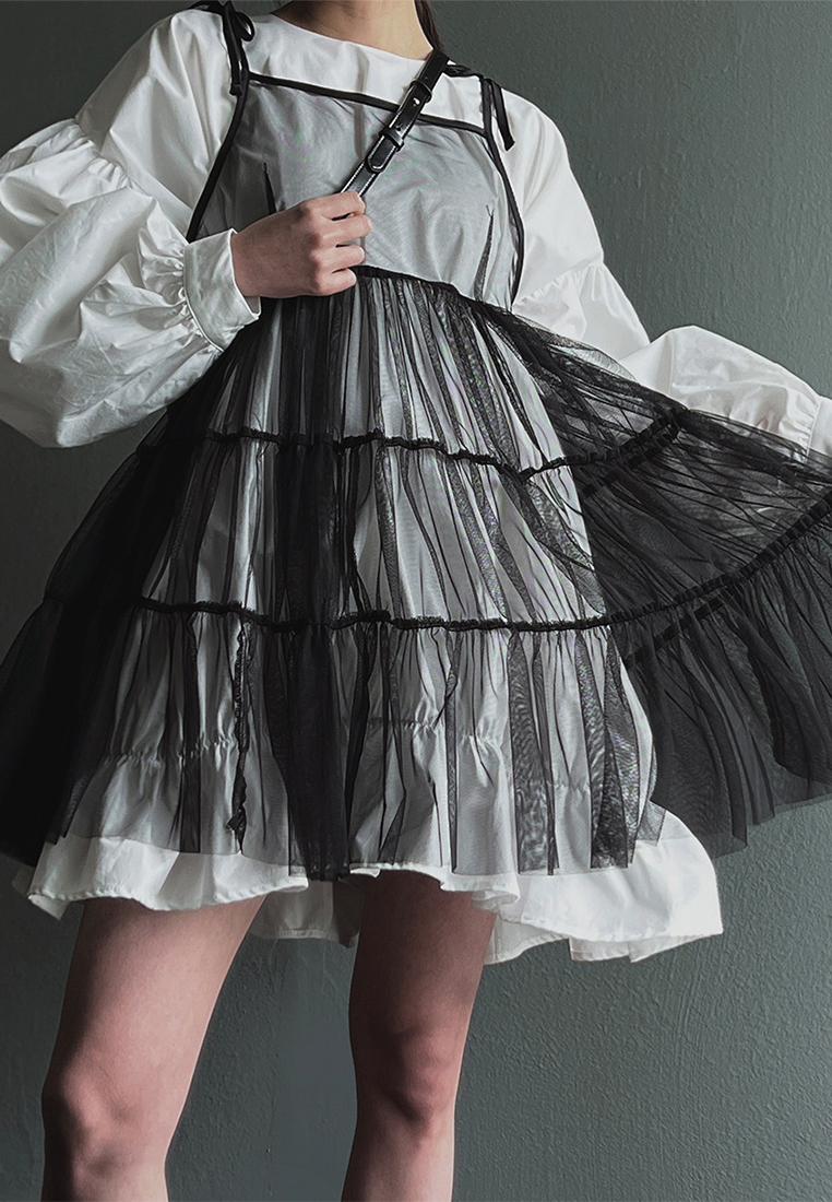 Korean Fashion Mesh Dress CA241128159W