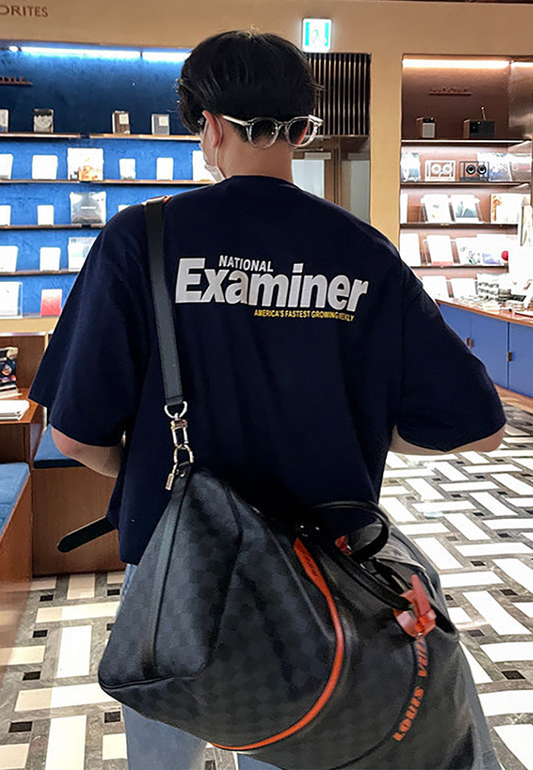 Summer Korean loose letter print cotton T-shirt CA25052358BL