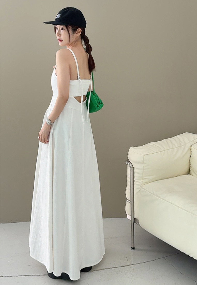 Summer new French denim dress backless suspender dress CA25060359BL