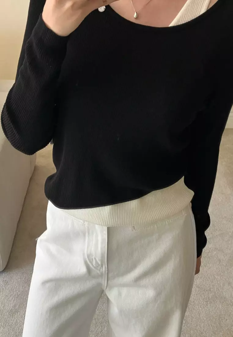 New Fashion Korean Knitted Top CA24092729BK