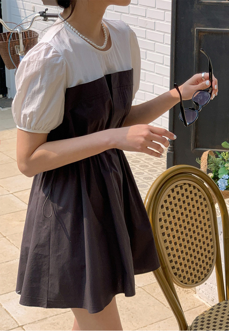 Stylish waist cinching dress with temperament CA25032744BK