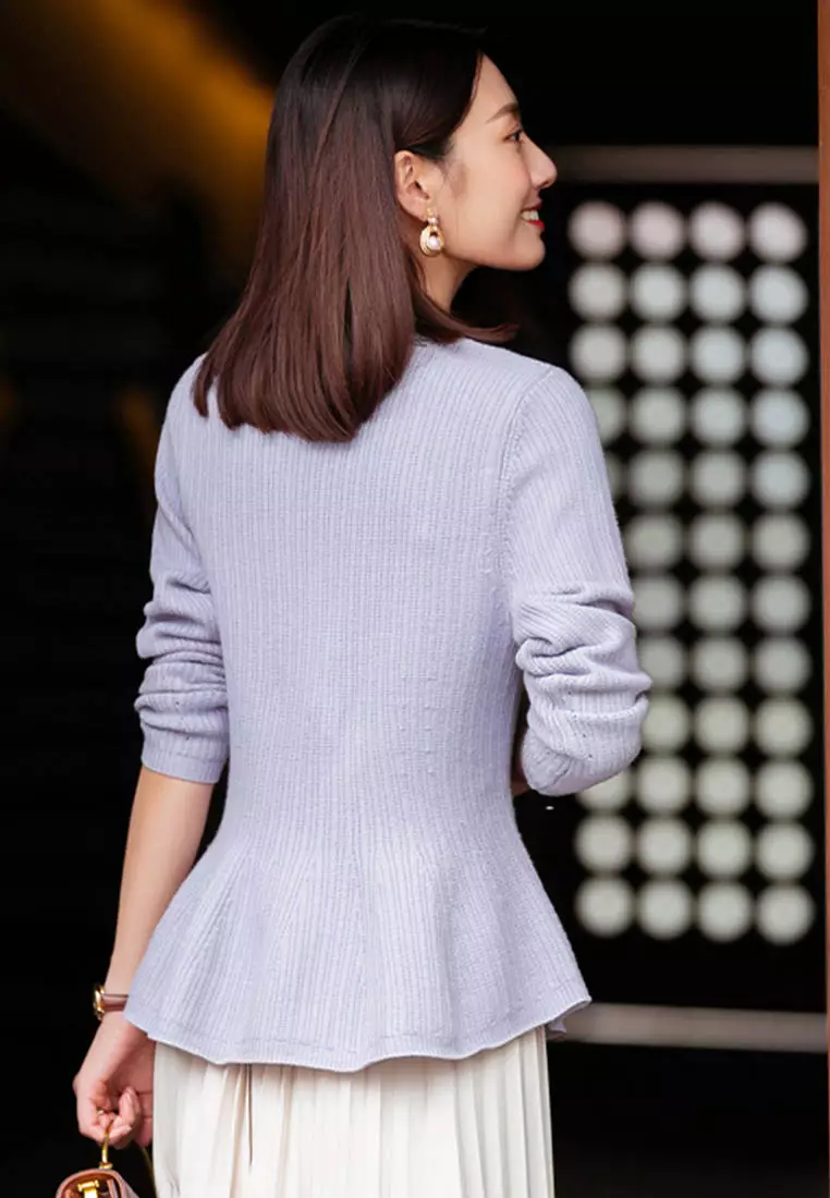 --V-Neck Hollow Waist Sweater A092207KI-M