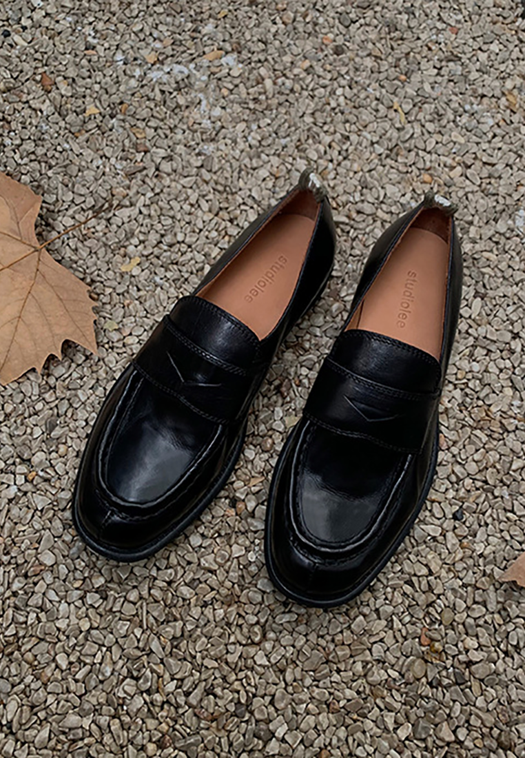 New retro thick heel slip-on shoes CA25021342BK