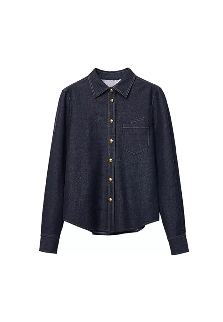 Retro denim slim fit shirt CA24092301BL