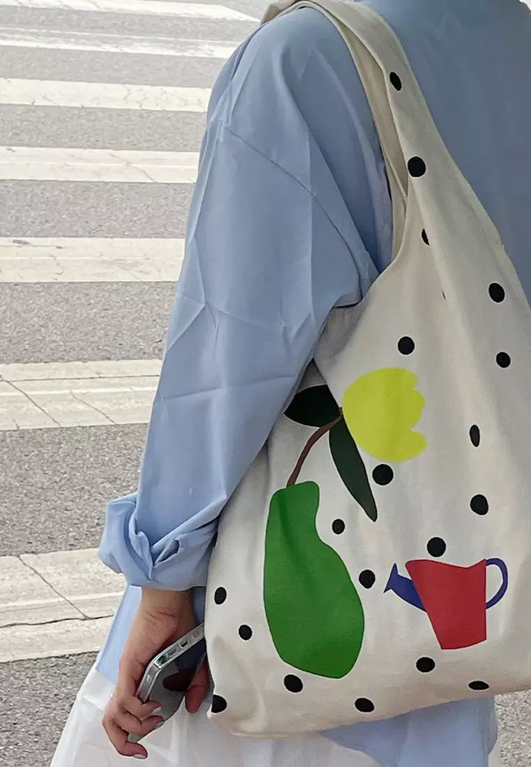 2024 Fashion Polka Dot Pattern Canvas Bag K052913