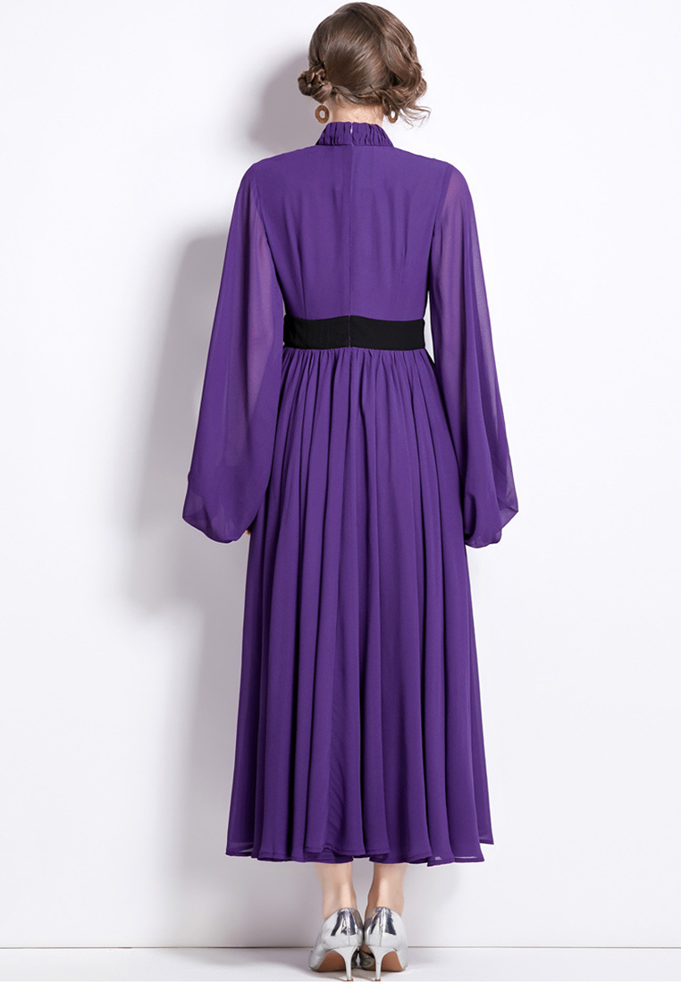 2024 purple dress temperament French long skirt CA24073106PU