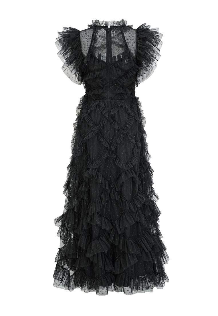 Temperament embroidered A-line skirt half-turtleneck gown CA24031906RD