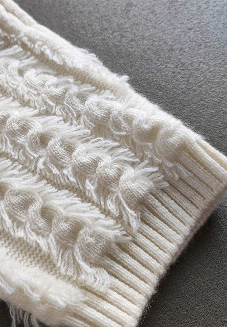 Soft glutinous tassel cashmere versatile knitwear simple commuting CA110206BK