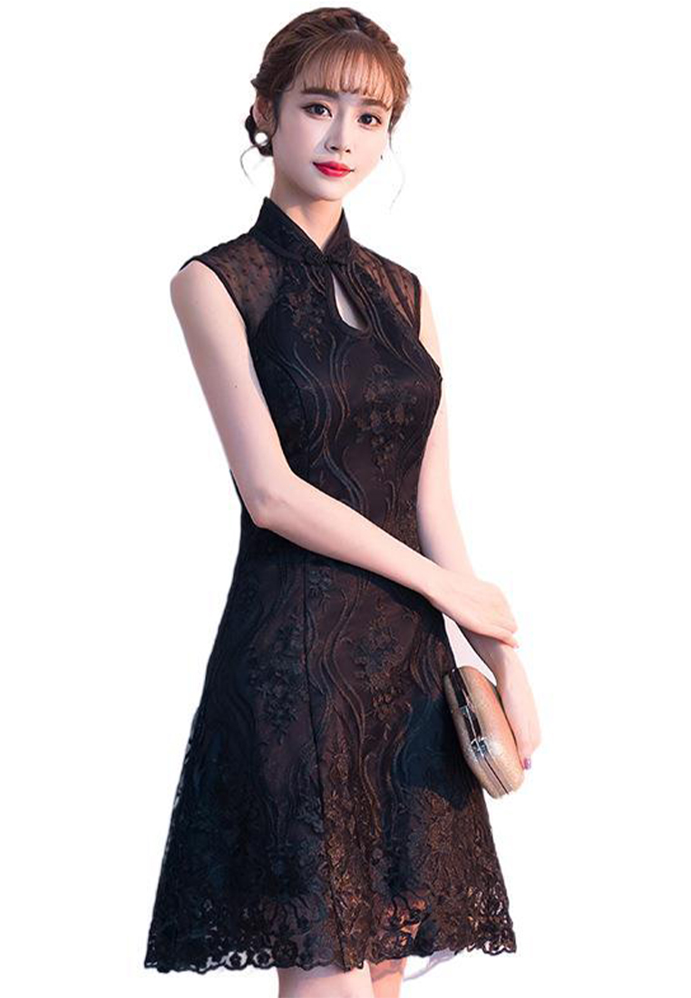 Fashionable and elegant new style cheongsam black short dress CA122706