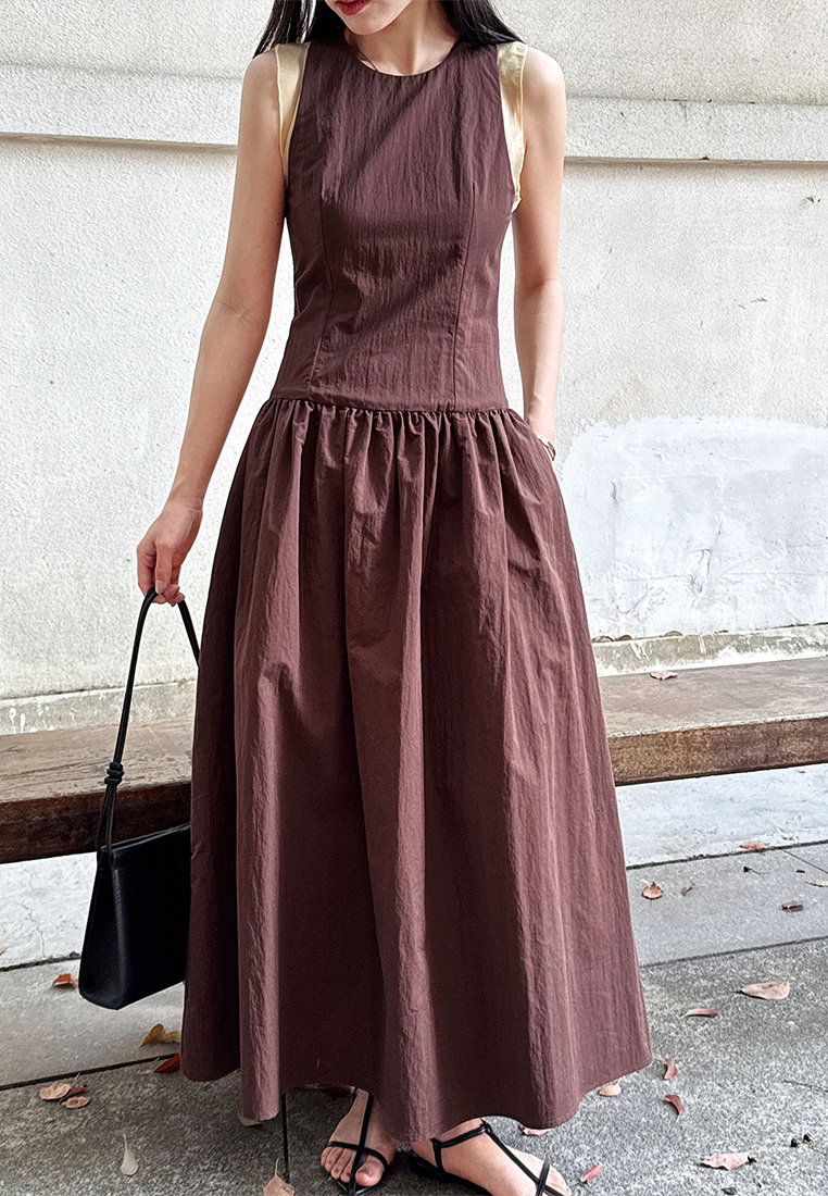 New spring color matching sleeveless dress CA25032706W