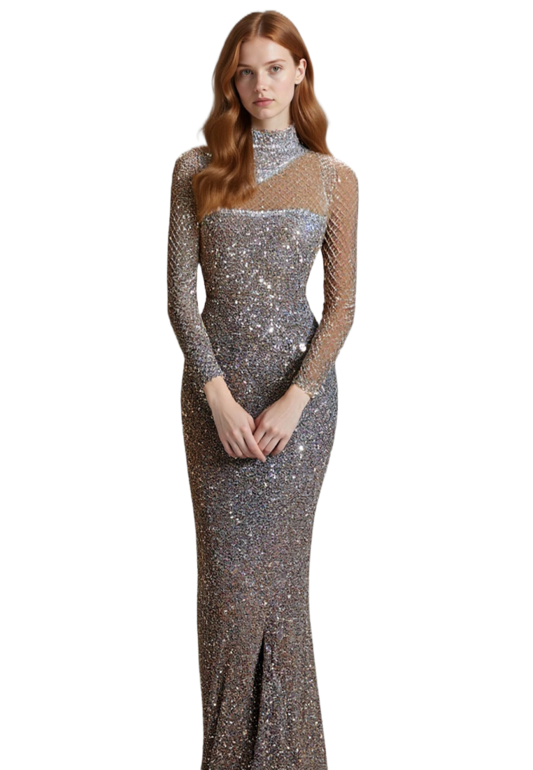 New hollowed-out round neck slim-fit dress CA251103D06SL