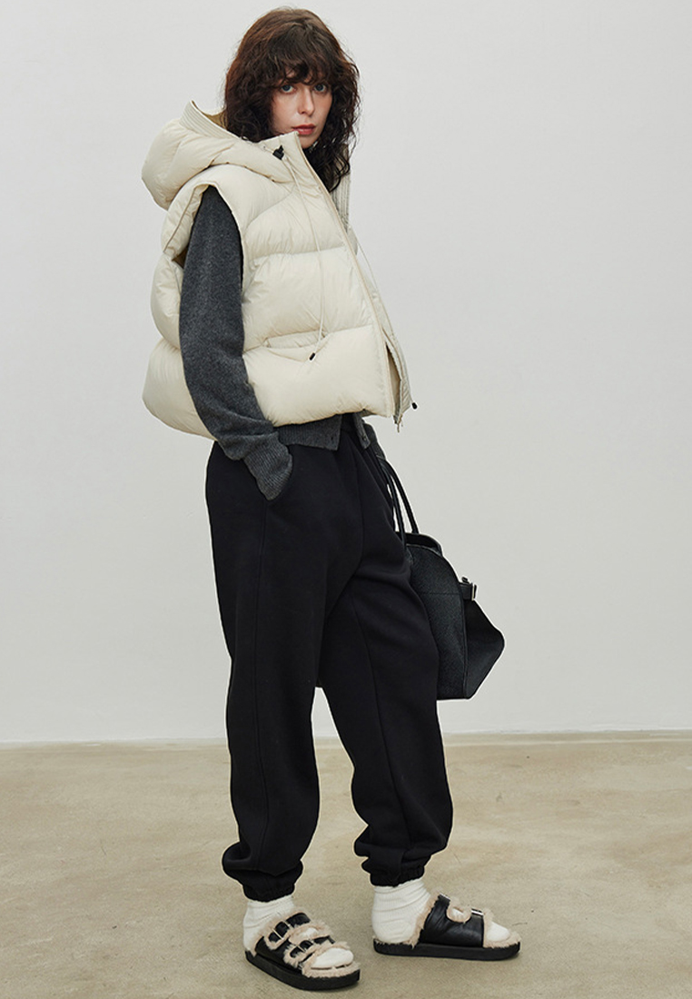 Light and warm fluffy 90% down hooded down jacket CA24112106GY