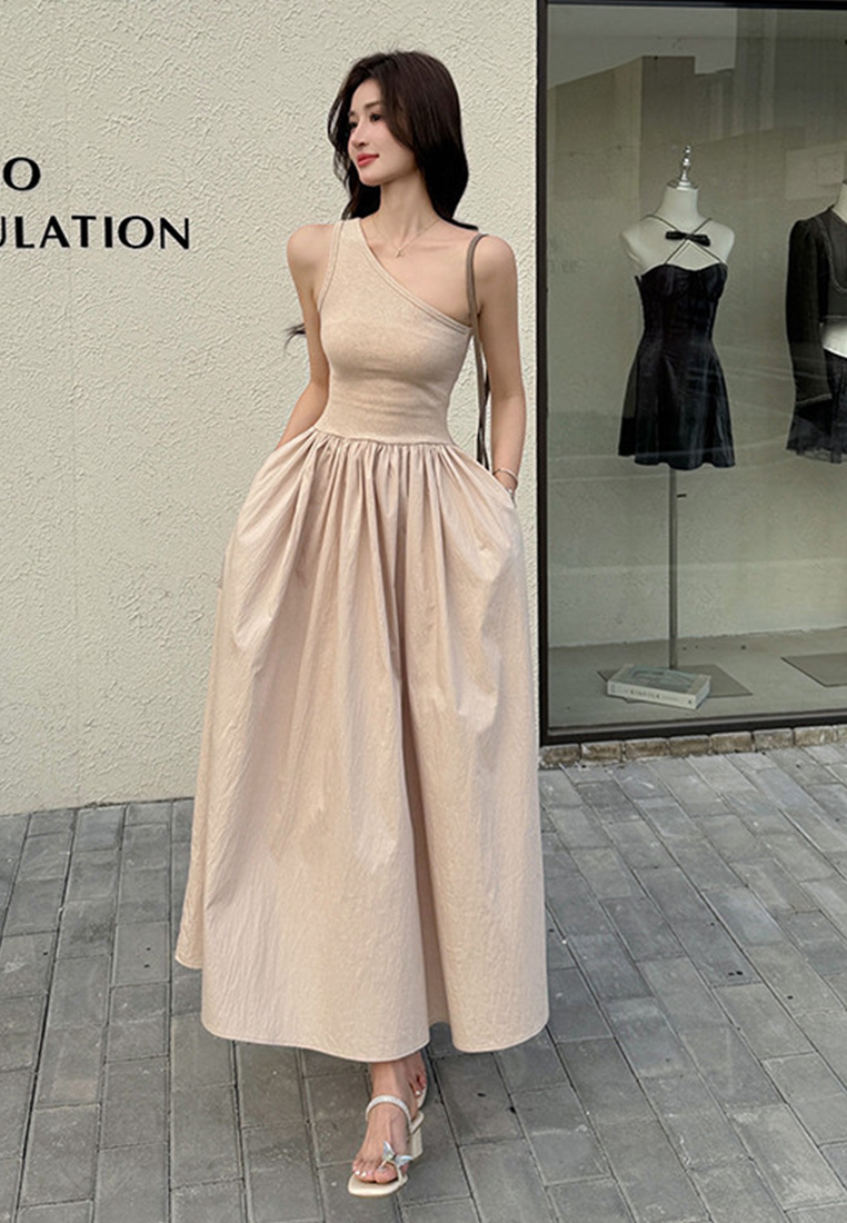 Summer Temperament Sleeveless Splicing Dress CA25060306BK