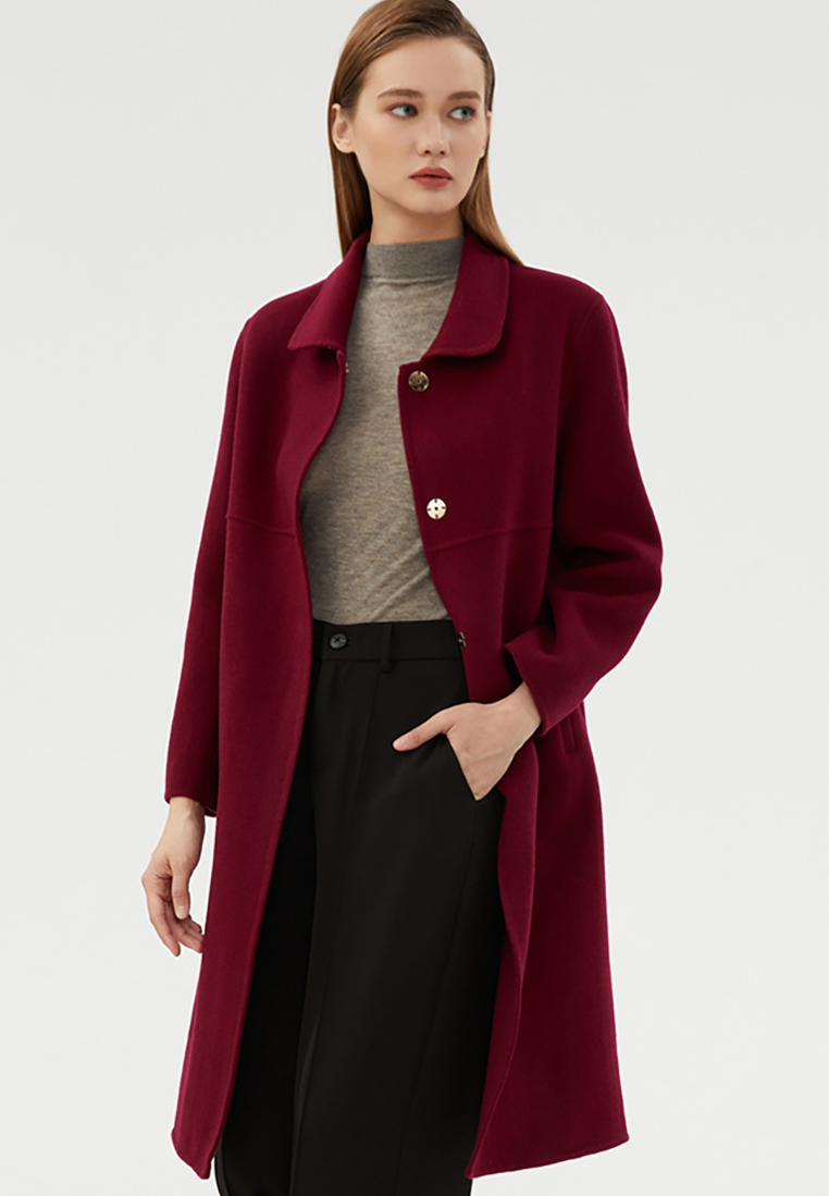 New Autumn/Winter Pure Wool Double-Sided Fleece Overcoat CA25110306BK