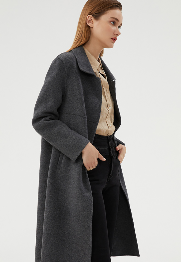 New Autumn/Winter Pure Wool Double-Sided Fleece Overcoat CA25110306BK