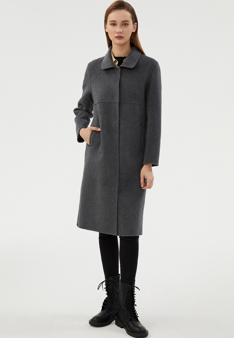 New Autumn/Winter Pure Wool Double-Sided Fleece Overcoat CA25110306BK