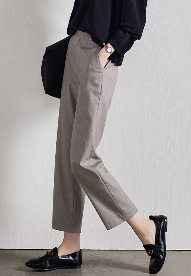 New loose-fitting simple straight-leg suit pants CA24030706GY