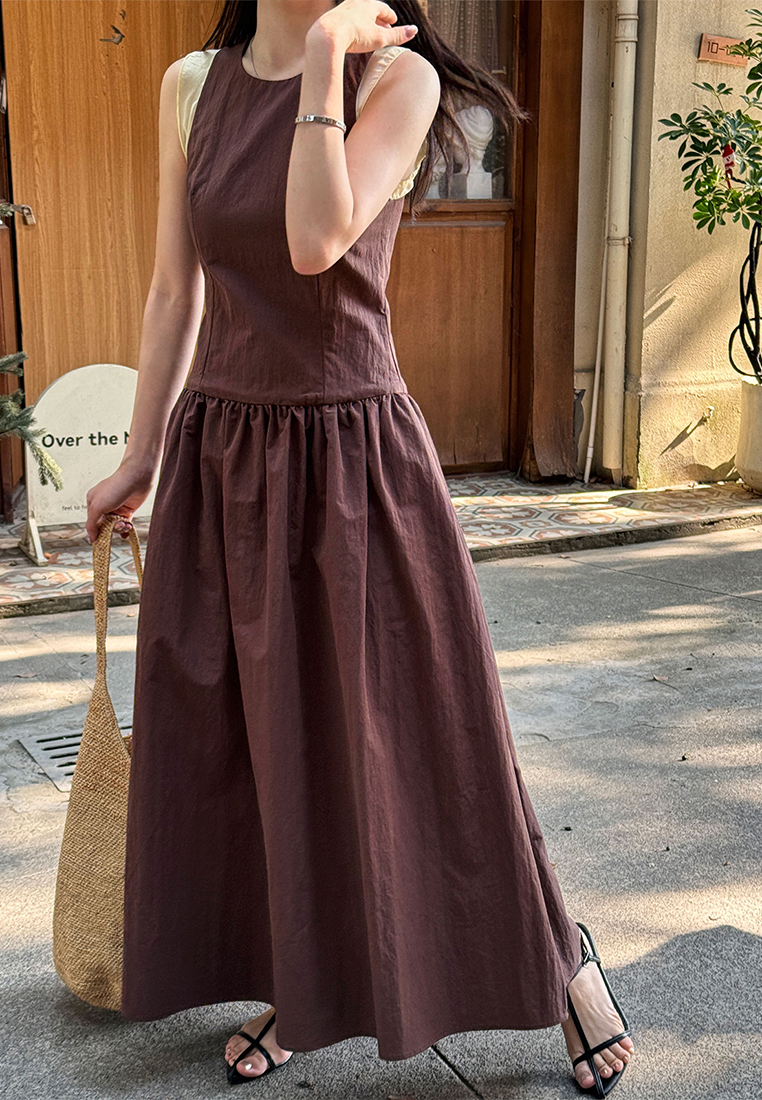 New spring color matching sleeveless dress CA25032706W