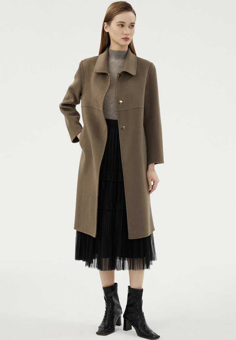 New Autumn/Winter Pure Wool Double-Sided Fleece Overcoat CA25110306BK