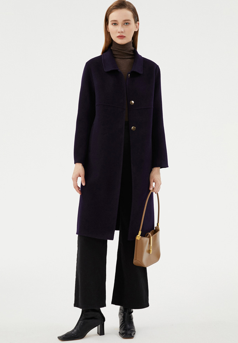 New Autumn/Winter Pure Wool Double-Sided Fleece Overcoat CA25110306BK