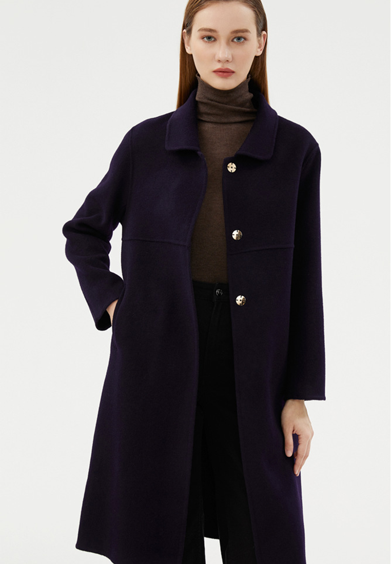 New Autumn/Winter Pure Wool Double-Sided Fleece Overcoat CA25110306BK