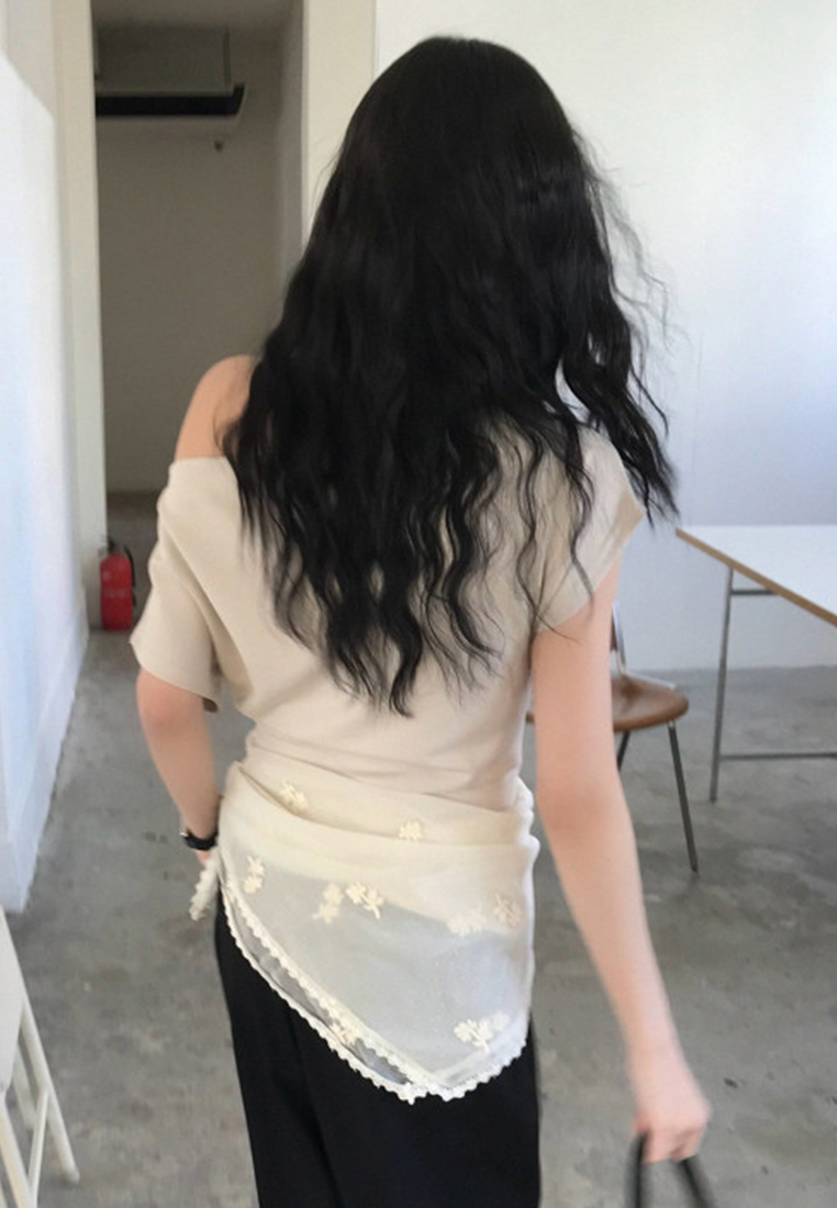 Summer New French Fashion Off Shoulder Top CA25042906BK