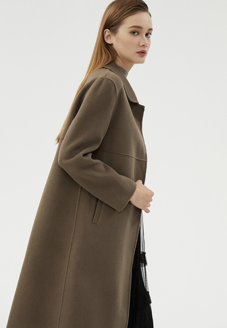 New Autumn/Winter Pure Wool Double-Sided Fleece Overcoat CA25110306BK