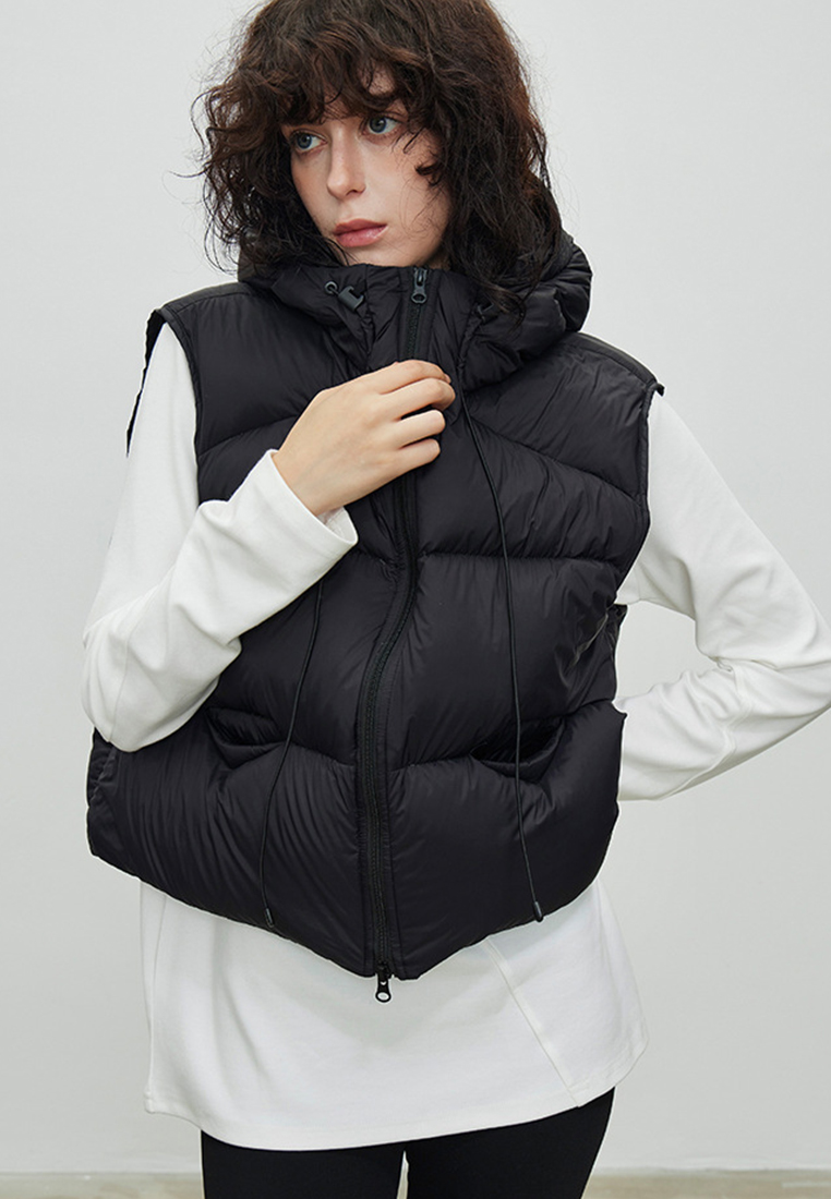 Light and warm fluffy 90% down hooded down jacket CA24112106GY