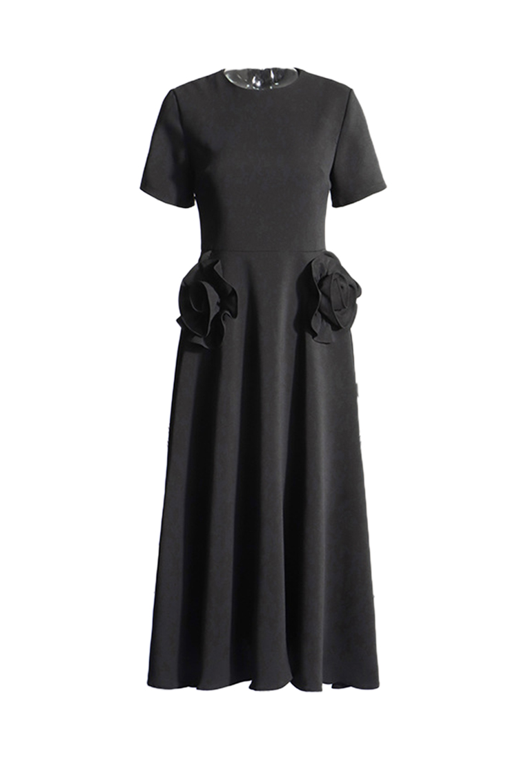 New fashionable round neck patchwork dress CA242111906W