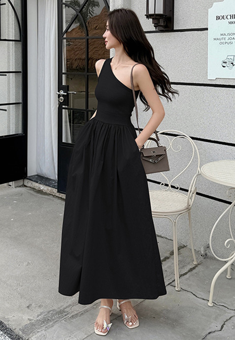 Summer Temperament Sleeveless Splicing Dress CA25060306BK