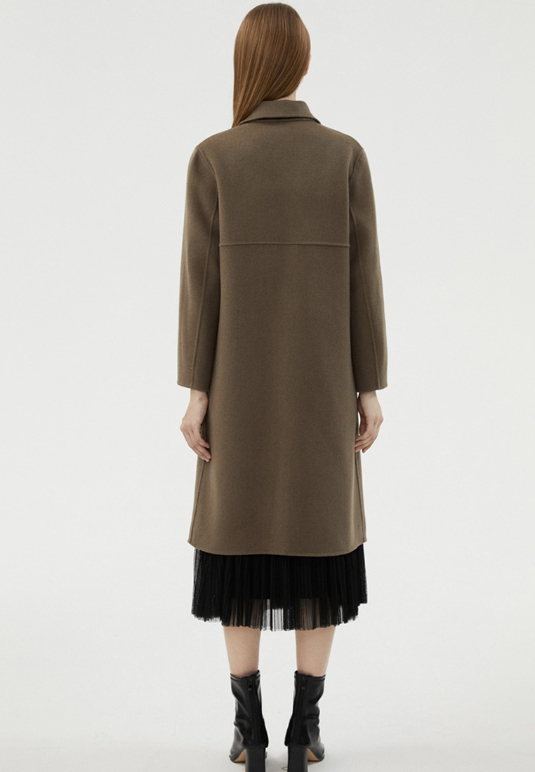 New Autumn/Winter Pure Wool Double-Sided Fleece Overcoat CA25110306BK