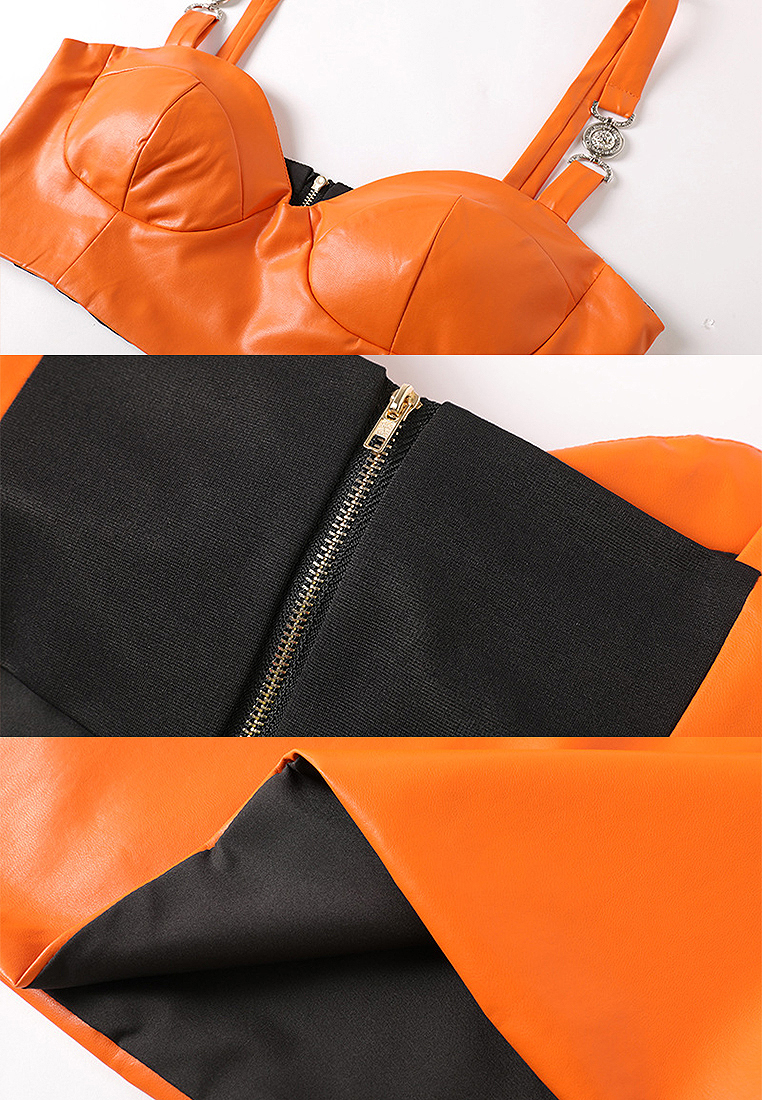 New PU Leather Suspenders Fashion Set A021906YE