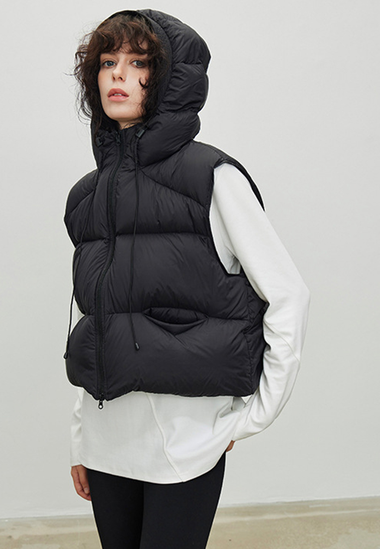 Light and warm fluffy 90% down hooded down jacket CA24112106GY