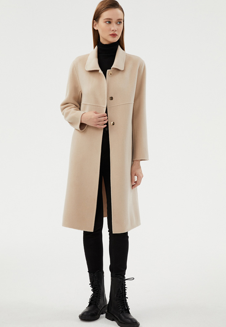 New Autumn/Winter Pure Wool Double-Sided Fleece Overcoat CA25110306BK