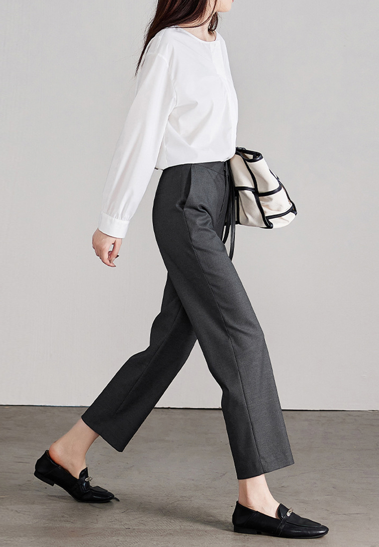 New loose-fitting simple straight-leg suit pants CA24030706GY