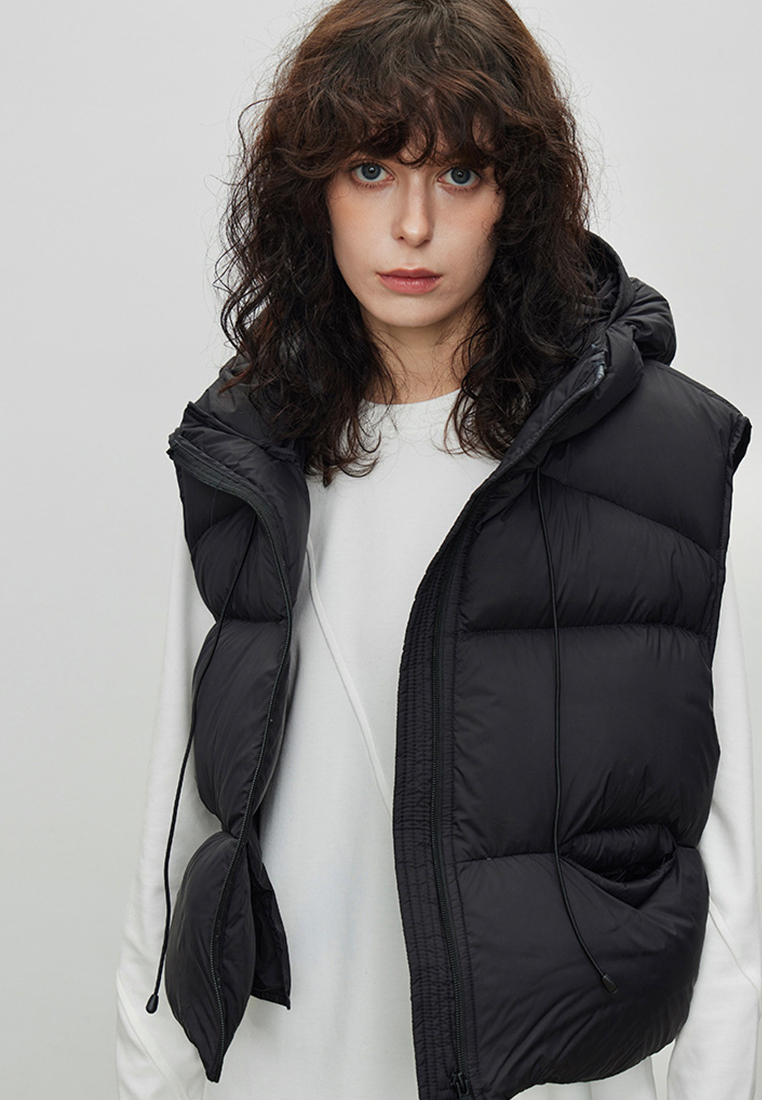 Light and warm fluffy 90% down hooded down jacket CA24112106GY