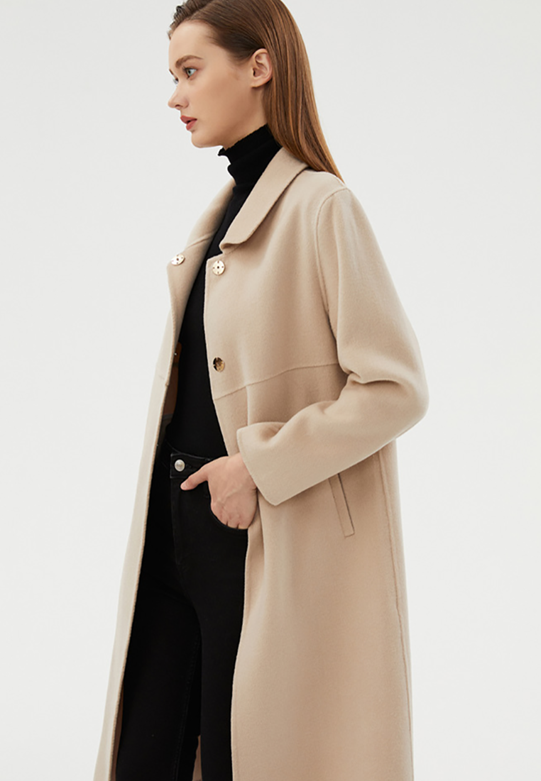 New Autumn/Winter Pure Wool Double-Sided Fleece Overcoat CA25110306BK